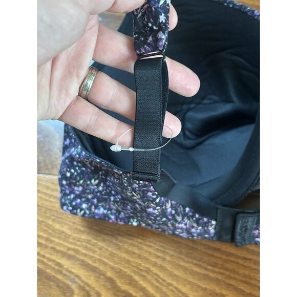 Cacique Lane Black & Purple Floral Lightly Lined Full Coverage Bra Plus NWT 40DD - Picture 4 of 8